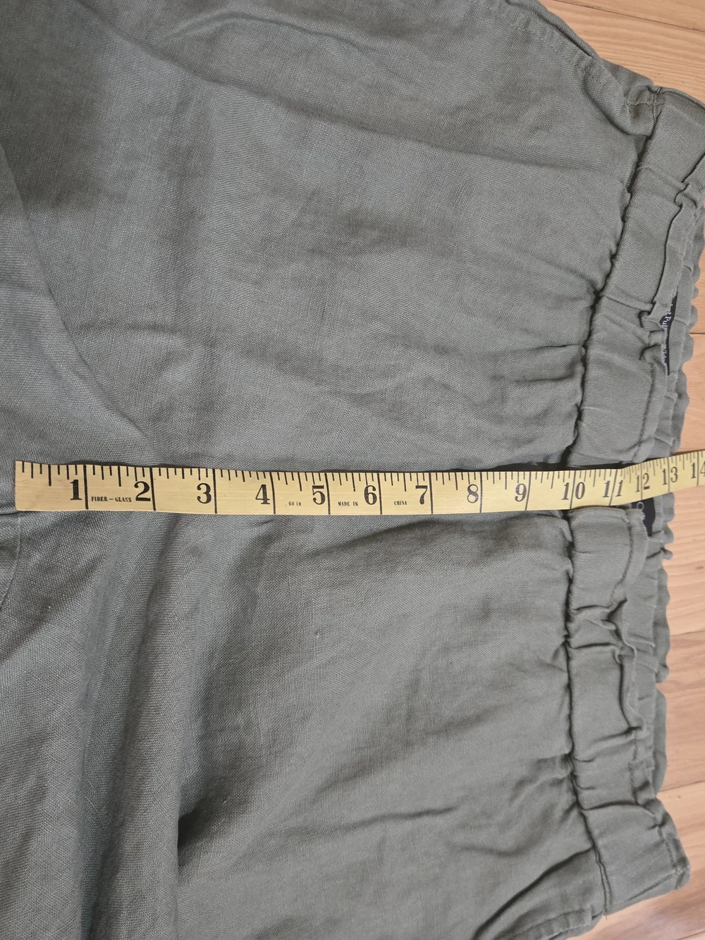 Talbots Sage Green 100% Linen Wide Leg Pants Petite Large